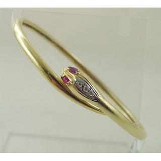Gold 14k bracelet with Zircon ΒΡ 000102  Weight:9.6gr