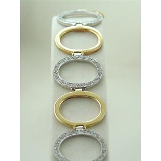 Gold 14k bracelet with Zircon ΒΡ 000161  Weight:19.9gr
