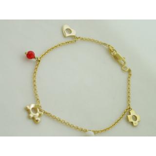 Gold 14k bracelet Children with semi precious stones ΒΡ 000550  Weight:3.27gr