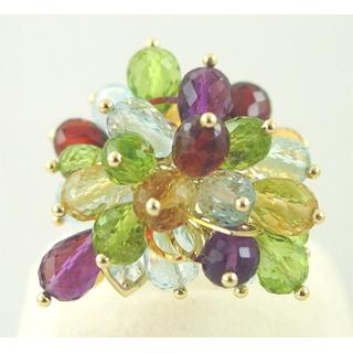 Gold 14k ring with semi precious stones ΔΑ 000010  Weight:11.32gr