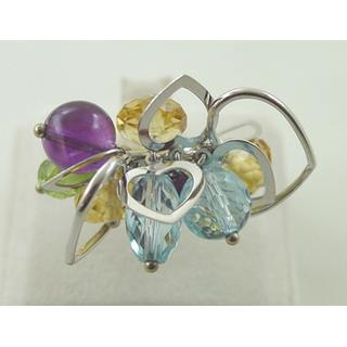 Gold 14k ring with semi precious stones ΔΑ 000011  Weight:9.03gr