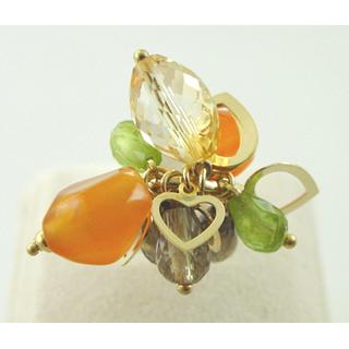 Gold 14k ring with semi precious stones ΔΑ 000013  Weight:7.48gr