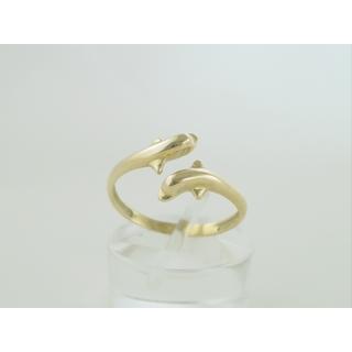 Χρυσό δαχτυλίδι Κ14 χωρίς πέτρες Δελφίνια,Φίδια,Λιοντάρια,κριάρ ΔΑ 000284  Βάρος:1.6gr