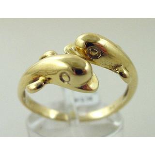 Χρυσό δαχτυλίδι Κ14 χωρίς πέτρες Δελφίνια,Φίδια,Λιοντάρια,κριάρ ΔΑ 000307  Βάρος:3.62gr
