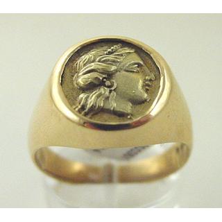 Gold 14k ring Owl ΔΑ 000351  Weight:8.3gr