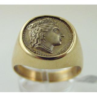 Χρυσό δαχτυλίδι Κ14 χωρίς πέτρες Μουσιακά Αντίγραφα ΔΑ 000352  Βάρος:10.56gr