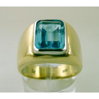 Χρυσό δαχτυλίδι Κ14 με ημιπολύτιμες πέτρες Μοντέρνα-Διάφορα ΔΑ 000540  Βάρος:8.42gr