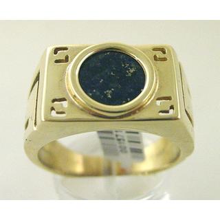 Χρυσό δαχτυλίδι Κ14 με ημιπολύτιμες πέτρες Γκρέκα ΔΑ 000658  Βάρος:7.17gr