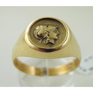 Gold 14k ring Owl ΔΑ 000760  Weight:6.34gr
