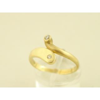 Χρυσό δαχτυλίδι Κ14 με πέτρες ζιργκόν Μοντέρνα-Διάφορα ΔΑ 000785  Βάρος:3.19gr
