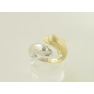 Χρυσό δαχτυλίδι Κ14 χωρίς πέτρες Δελφίνια,Φίδια,Λιοντάρια,κριάρ ΔΑ 000806  Βάρος:4.67gr