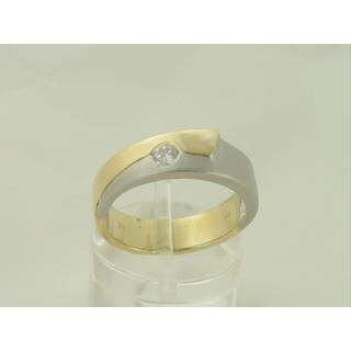 Χρυσό δαχτυλίδι Κ14 με πέτρες ζιργκόν Μοντέρνα-Διάφορα ΔΑ 000936  Βάρος:4.82gr