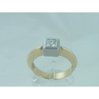 Χρυσό δαχτυλίδι Κ14 με πέτρες ζιργκόν Μοντέρνα-Διάφορα ΔΑ 000937  Βάρος:5.24gr