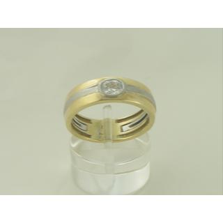 Χρυσό δαχτυλίδι Κ14 με πέτρες ζιργκόν Μοντέρνα-Διάφορα ΔΑ 000938  Βάρος:6.35gr