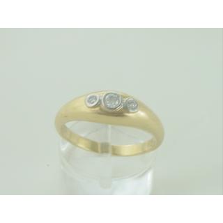 Χρυσό δαχτυλίδι Κ14 με πέτρες ζιργκόν Μοντέρνα-Διάφορα ΔΑ 000945  Βάρος:3.61gr
