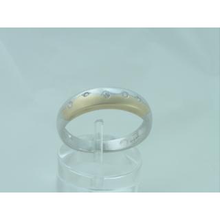 Χρυσό δαχτυλίδι Κ14 με πέτρες ζιργκόν Μοντέρνα-Διάφορα ΔΑ 000949  Βάρος:3.79gr