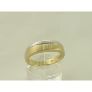 Χρυσό δαχτυλίδι Κ14 με πέτρες ζιργκόν Μοντέρνα-Διάφορα ΔΑ 000951  Βάρος:4.78gr