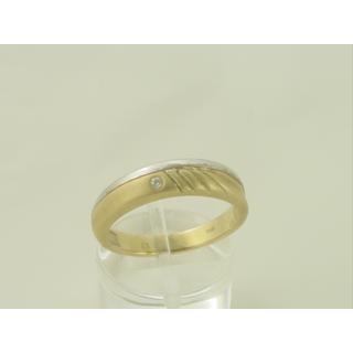 Χρυσό δαχτυλίδι Κ14 με πέτρες ζιργκόν Μοντέρνα-Διάφορα ΔΑ 000954  Βάρος:3.96gr