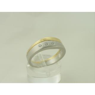 Χρυσό δαχτυλίδι Κ14 με πέτρες ζιργκόν Μοντέρνα-Διάφορα ΔΑ 000978  Βάρος:4.75gr
