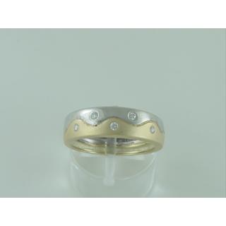 Χρυσό δαχτυλίδι Κ14 με πέτρες ζιργκόν Μοντέρνα-Διάφορα ΔΑ 000989  Βάρος:5.51gr