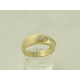Χρυσό δαχτυλίδι Κ14 με πέτρες ζιργκόν Μοντέρνα-Διάφορα ΔΑ 001017  Βάρος:5.87gr