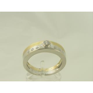 Χρυσό δαχτυλίδι Κ14 με πέτρες ζιργκόν Μοντέρνα-Διάφορα ΔΑ 001018  Βάρος:7.63gr