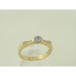 Χρυσό δαχτυλίδι Κ14 με πέτρες ζιργκόν Μοντέρνα-Διάφορα ΔΑ 001025  Βάρος:3.79gr