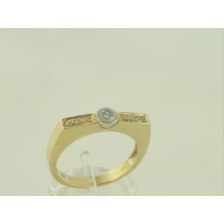 Χρυσό δαχτυλίδι Κ14 με πέτρες ζιργκόν Μοντέρνα-Διάφορα ΔΑ 001026  Βάρος:4.14gr