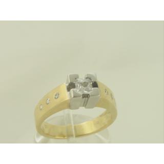 Χρυσό δαχτυλίδι Κ14 με πέτρες ζιργκόν Μοντέρνα-Διάφορα ΔΑ 001029  Βάρος:6.92gr