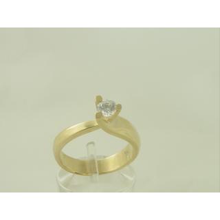 Χρυσό δαχτυλίδι Κ14 με πέτρες ζιργκόν Μονόπετρα-Κοσμήματα Γάμου ΔΑ 001031  Βάρος:6.35gr
