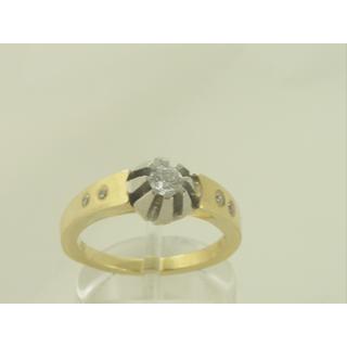 Χρυσό δαχτυλίδι Κ14 με πέτρες ζιργκόν Μονόπετρα-Κοσμήματα Γάμου ΔΑ 001044  Βάρος:6.07gr