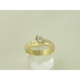 Χρυσό δαχτυλίδι Κ14 με πέτρες ζιργκόν Μονόπετρα-Κοσμήματα Γάμου ΔΑ 001078  Βάρος:5.19gr