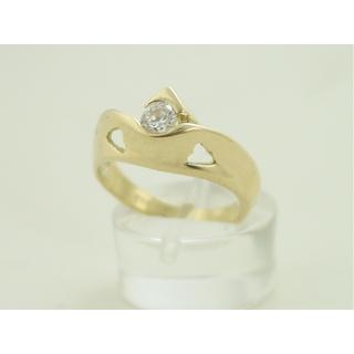 Χρυσό δαχτυλίδι Κ14 με πέτρες ζιργκόν Μονόπετρα-Κοσμήματα Γάμου ΔΑ 001262  Βάρος:4.56gr