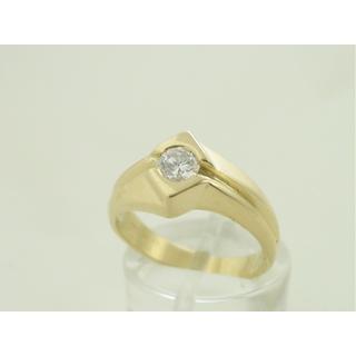 Χρυσό δαχτυλίδι Κ14 με πέτρες ζιργκόν Μονόπετρα-Κοσμήματα Γάμου ΔΑ 001264  Βάρος:4.8gr