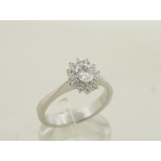 Gold 14k ring Solitaire with Zircon ΔΑ 001340  Weight:3.7gr