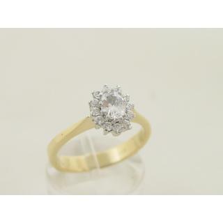 Gold 14k ring Solitaire with Zircon ΔΑ 001341  Weight:3.58gr