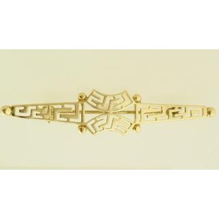 Gold 14k brooch Greek key ΚΑ 000006  Weight:3.1gr