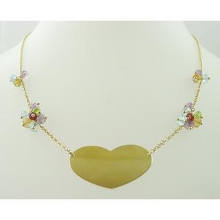 Gold 14k necklace with semi precious stones ΚΟ 000001  Weight:7.36gr