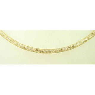 Χρυσά Κολιέ Κ14 με ζιργκόν Μοντέρνα-Διάφορα ΚΟ 000009  Βάρος:9.46gr