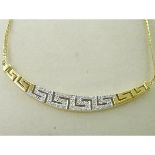 Gold 14k necklace with Zircon  ΚΟ 000031  Weight:9.3gr