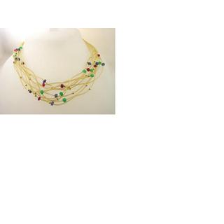 Gold 14k necklace with semi precious stones ΚΟ 000169  Weight:15.9gr