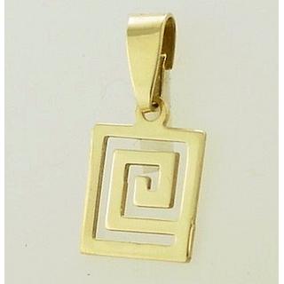 Gold 14k pendants Greek key ΜΕ 000020  Weight:0.8gr