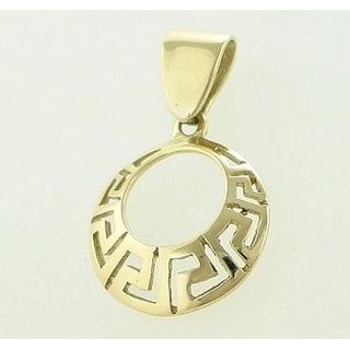 Gold 14k pendants Greek key ΜΕ 000022  Weight:1gr