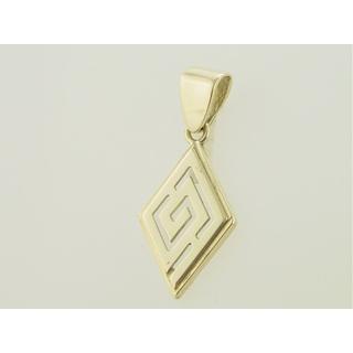 Gold 14k pendants Greek key ΜΕ 000096  Weight:1.43gr