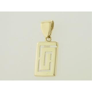 Gold 14k pendants Greek key ΜΕ 000097  Weight:1.21gr