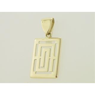 Gold 14k pendants Greek key ΜΕ 000098  Weight:1.54gr