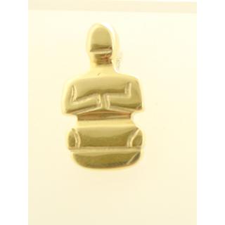 Gold 14k pendants Cycladic figurine ΜΕ 000163  Weight:5.44gr
