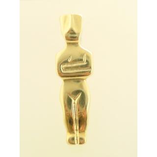 Gold 14k pendants Cycladic figurine ΜΕ 000164  Weight:4.35gr