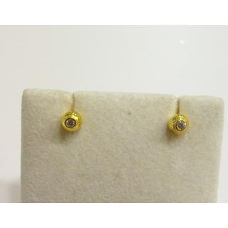 Gold 14k earrings Children with Zircon ΣΙ 000008  Weight:0.94gr
