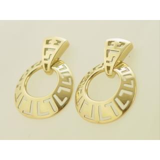 Gold 14k earrings Greek key ΣΚ 000008  Weight:5.6gr
